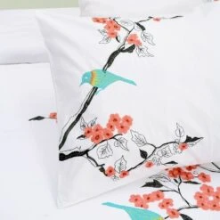 Modern Embroidered Cherry Blossom Floral Cotton Duvet Cover And Pillow Sham Set - Blue Nile Mills 7 Modern Embroidered Cherry Blossom Floral Cotton Duvet Cover And Pillow Sham Set - Blue Nile Mills -Baxton Studio Store GUEST 34163457 60e5 426c a8d6 8b2f2e1a4043