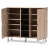 Adelina Mid - Century Modern 2 - Door Wood Shoe Cabinet - Brown - Baxton Studio 1 Adelina Mid - Century Modern 2 - Door Wood Shoe Cabinet - Brown - Baxton Studio -Baxton Studio Store GUEST 3535b2b7 562a 4c4e 8443 9744221765ca