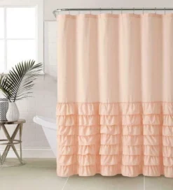 Kate Aurora Melanie Shabby Chic Gypsy Semi Ruffled Fabric Shower Curtains -Baxton Studio Store GUEST 35b205b1 fe93 4c48 bfc1 3fb337c2c994