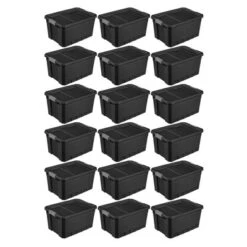 Sterilite Storage System Solution With 19 Gallon Heavy Duty Stackable Storage Box Container Totes With Grey Latching Lid For Home Organization -Baxton Studio Store GUEST 36d56469 a2bb 425d 8ae4 8f51a03f3230