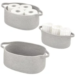MDesign Casual Woven Cotton Rope Bathroom Basket With Handles, Set Of 3 18 MDesign Casual Woven Cotton Rope Bathroom Basket With Handles, Set Of 3 -Baxton Studio Store GUEST 370c3dcb 62de 4212 8e07 edc4b4dca704