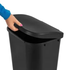Sterilite 11.3 Gallon D Shape Flat Side Lift Top Lid Wastebasket Trash Can For Kitchen, Home Office, And Garage, Or Workspace, Black (12 Pack) 9 Sterilite 11.3 Gallon D Shape Flat Side Lift Top Lid Wastebasket Trash Can For Kitchen, Home Office, And Garage, Or Workspace, Black (12 Pack) -Baxton Studio Store GUEST 375f16e7 2386 4aaf a13d 79c339fb70ef