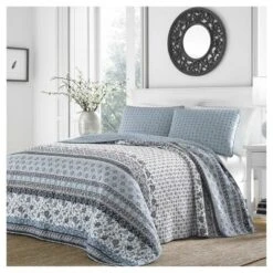 Light Blue Bexley Quilt Set - Stone Cottage® -Baxton Studio Store GUEST 37677404 21bd 4852 8fff 450429451f1d