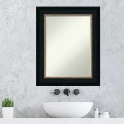 Amanti Art Paragon Bronze Petite Bevel Bathroom Wall Mirror 30.5 X 24.5 In. -Baxton Studio Store GUEST 37b68a22 360b 4100 9d99 ac9369b5546b
