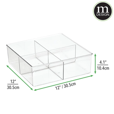 MDesign Plastic Divided Closet Storage Bin - Clear 9 MDesign Plastic Divided Closet Storage Bin - Clear - Image 7
