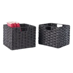 2pc Melanie Woven Fiber 2 Small Basket Set Chocolate - Winsome 11 2pc Melanie Woven Fiber 2 Small Basket Set Chocolate - Winsome -Baxton Studio Store GUEST 39800034 6a36 4abe bd9c 92d1976c1aea