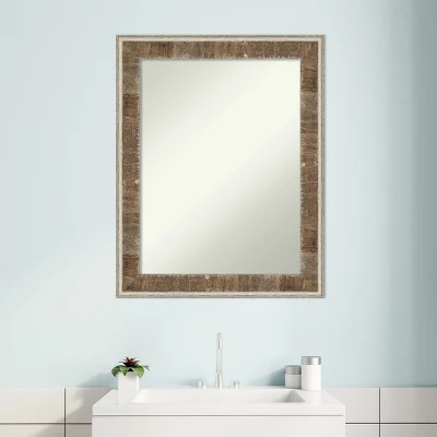 Farmhouse Brown Narrow Non-Beveled Wood Bathroom Wall Mirror 9 Farmhouse Brown Narrow Non-Beveled Wood Bathroom Wall Mirror - Image 7