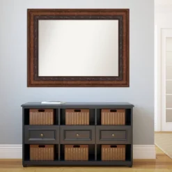 48" X 37" Non-Beveled Decorative Bathroom Wall Mirror Bronze - Amanti Art -Baxton Studio Store GUEST 3b450aa4 a921 4707 ab5f 5493b2a6583d