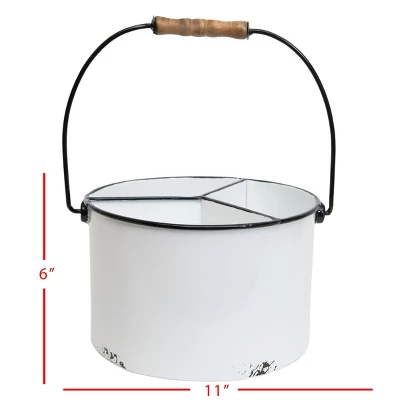White Metal Caddy - Foreside Home & Garden 6 White Metal Caddy - Foreside Home & Garden - Image 4