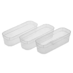 Sterilite 13538608 Narrow Storage Trays With Sturdy Banded Rim And Textured Bottom For Desktop And Drawer Organizing, Clear (24 Pack) -Baxton Studio Store GUEST 3bc5a88b 70d2 46d5 8e16 0dd6033c462b
