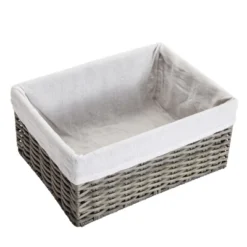 Farmlyn Creek Set Of 4 Wicker Storage Baskets With Liners For Shelves, Decorative Woven Nesting Bins For Organizing Pantry, 2 Sizes (Grey) 16 Farmlyn Creek Set Of 4 Wicker Storage Baskets With Liners For Shelves, Decorative Woven Nesting Bins For Organizing Pantry, 2 Sizes (Grey) -Baxton Studio Store GUEST 3c07d607 a3ef 4feb af97 fb69b4110462