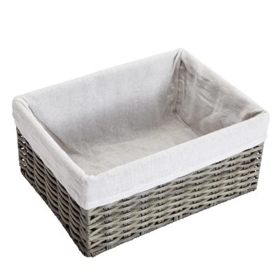 Farmlyn Creek Set Of 4 Wicker Storage Baskets With Liners For Shelves, Decorative Woven Nesting Bins For Organizing Pantry, 2 Sizes (Grey) 9 Farmlyn Creek Set Of 4 Wicker Storage Baskets With Liners For Shelves, Decorative Woven Nesting Bins For Organizing Pantry, 2 Sizes (Grey) - Image 7
