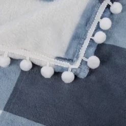 PiccoCasa Flannel Pom-Pom Tartan Checkered Fleece Throw Blanket 1Pc -Baxton Studio Store GUEST 3c2ce717 d95a 4378 a58e 4e4b4f84dad0