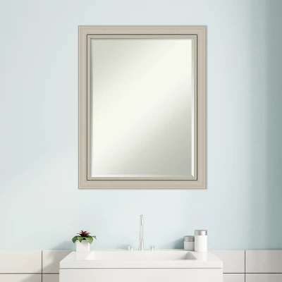 Amanti Art Romano Silver Narrow Petite Bevel Wood Bathroom Wall Mirror 27.75 X 21.75 In. 7 Amanti Art Romano Silver Narrow Petite Bevel Wood Bathroom Wall Mirror 27.75 X 21.75 In. - Image 5