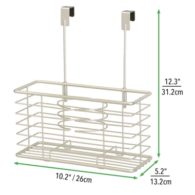 MDesign Metal Over Cabinet Door Hair Care & Styling Tool Storage Basket 4 MDesign Metal Over Cabinet Door Hair Care & Styling Tool Storage Basket - Image 2