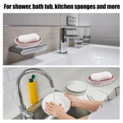 Unique Bargains Plastic Soap Dish Keep Soap Dry Soap Cleaning Storage For Home Bathroom Kitchen 1 Pc