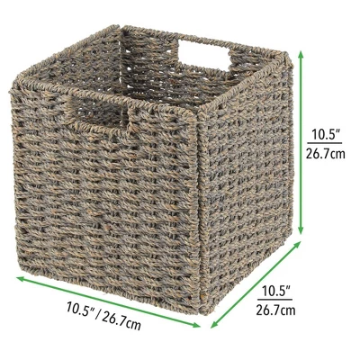 MDesign Woven Seagrass Home Storage Basket For Cube Furniture, 2 Pack 7 MDesign Woven Seagrass Home Storage Basket For Cube Furniture, 2 Pack - Image 5