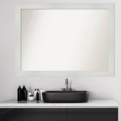 43" X 32" Non-Beveled Mosaic Bathroom Wall Mirror White - Amanti Art -Baxton Studio Store GUEST 3db1d095 5006 4ac2 b8f4 be824120021b