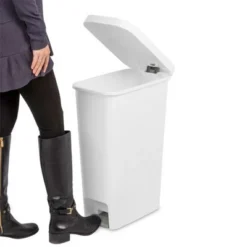 Sterilite 11 Gallon Slim Narrow StepOn Hands Free Portable Kitchen Wastebasket Trash Can Garbage Bin Container With Oversized Lid, White (4 Pack) 9 Sterilite 11 Gallon Slim Narrow StepOn Hands Free Portable Kitchen Wastebasket Trash Can Garbage Bin Container With Oversized Lid, White (4 Pack) -Baxton Studio Store GUEST 3dcc2faf 4cd9 4e5f b7a2 0360be5fad30