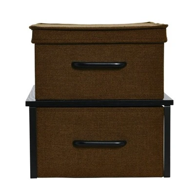 Household Essentials Stacking Storage Boxes With Laminate Top Black Oak 10 Household Essentials Stacking Storage Boxes With Laminate Top Black Oak - Image 8