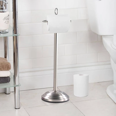 Freestanding Toilet Tissue Holder Brushed Nickel - Nu Steel 3 Freestanding Toilet Tissue Holder Brushed Nickel - Nu Steel