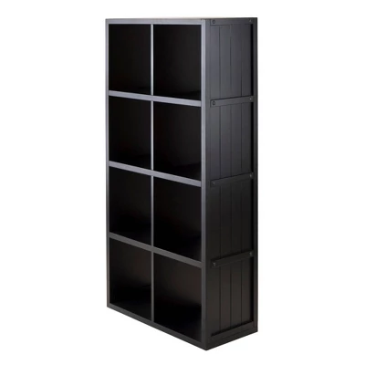 40.08" 9pc Timothy Set Storage Shelf 4X2 With Baskets Black - Winsome 4 40.08" 9pc Timothy Set Storage Shelf 4X2 With Baskets Black - Winsome - Image 2