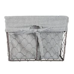 Design Imports Set Of 3 S Rustic Bronze Chicken Wire Ticking Stripe Liner Baskets Black/White -Baxton Studio Store GUEST 3ff6c103 6d8a 40cc 91fe 40d7ba2051d2