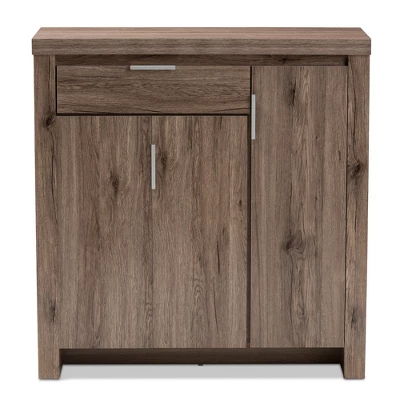 Laverne Modern And Contemporary Oak Finished Shoe Cabinet Brown - Baxton Studio 4 Laverne Modern And Contemporary Oak Finished Shoe Cabinet Brown - Baxton Studio - Image 2