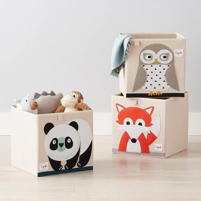 3 Sprouts Foldable Fabric Storage Cube Box Soft Toy Bin & Canvas Storage Bin Laundry And Toy Basket For Baby And Kids, Panda Bear Design 6 3 Sprouts Foldable Fabric Storage Cube Box Soft Toy Bin & Canvas Storage Bin Laundry And Toy Basket For Baby And Kids, Panda Bear Design - Image 4