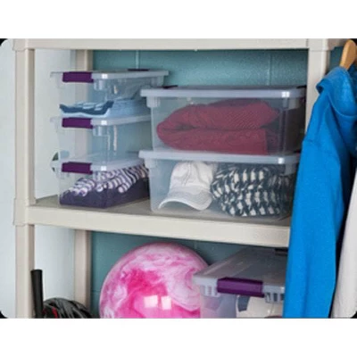 Sterilite 6 Quart Plastic ClearView Multipurpose Stacking Storage Container Tote With Secure Latching Lid For Home And Office Organization 7 Sterilite 6 Quart Plastic ClearView Multipurpose Stacking Storage Container Tote With Secure Latching Lid For Home And Office Organization - Image 5