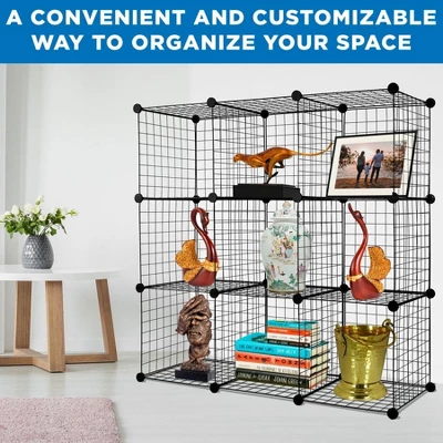 Mount-It! Wire Storage Cubes, 12-Cube Metal Grid Organizer | Modular Wire Shelving Units, DIY Closet Cabinet Organizer | 14" W X 14" H 5 Mount-It! Wire Storage Cubes, 12-Cube Metal Grid Organizer | Modular Wire Shelving Units, DIY Closet Cabinet Organizer | 14" W X 14" H - Image 3