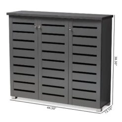 3 Door Adalwin Wooden Entryway Shoe Storage Cabinet Gray - Baxton Studio -Baxton Studio Store GUEST 415bde9e 80fa 4b9c 8b50 96276e532ac7