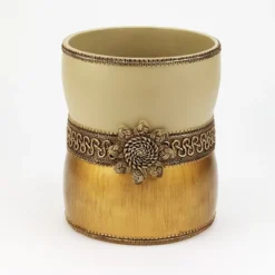 Avanti Braided Medallion Waste Basket - Gold