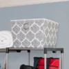 Home Basics Arabesque Large Non-Woven Open Storage Tote, Grey -Baxton Studio Store GUEST 422a4bf2 c459 4e77 8927 7ba04e8f1c01