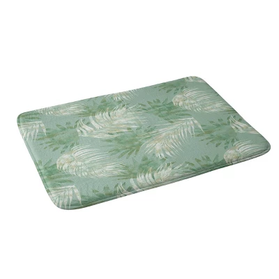Palms Overlay Memory Foam Bath Mat Green - Deny Designs 3 Palms Overlay Memory Foam Bath Mat Green - Deny Designs