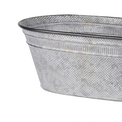 Clemson Oval Metal Tubs Silver 3pk - A&B Home 3 Clemson Oval Metal Tubs Silver 3pk - A&B Home