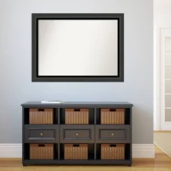 43" X 32" Non-Beveled Tuxedo Black Bathroom Wall Mirror - Amanti Art -Baxton Studio Store GUEST 4348f917 2a08 47b9 9cc3 2f777476cd7e