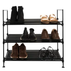 Organize It All 3 Tier Shoe Rack Resin Collection -Baxton Studio Store GUEST 43609e18 7d62 4989 a3ed 135e52f457bf