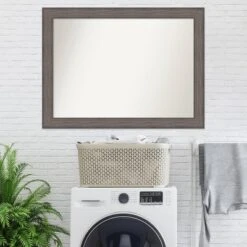 43" X 32" Non-Beveled Country Barn Wood Bathroom Wall Mirror Brown - Amanti Art 17 43" X 32" Non-Beveled Country Barn Wood Bathroom Wall Mirror Brown - Amanti Art -Baxton Studio Store GUEST 43a03bca 6ff6 4e22 b749 3d3ad55c7d22