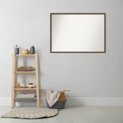 39" X 28" Non-Beveled Hardwood Wedge Wood Bathroom Wall Mirror Mocha Brown - Amanti Art -Baxton Studio Store GUEST 447ee3d8 5c6f 40d2 a1da 58e8793b7b08