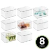 MDesign Plastic Stackable Bathroom Organizer Bin, Hinged Lid - 8 Pack 2 MDesign Plastic Stackable Bathroom Organizer Bin, Hinged Lid - 8 Pack -Baxton Studio Store GUEST 44a8ddb7 3d79 4487 bb0a ffc07202366a