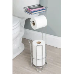 Classico Roll Stand Plus With Shelf Chrome - IDESIGN -Baxton Studio Store GUEST 45601761 f453 4bc0 92ac 93475818b673