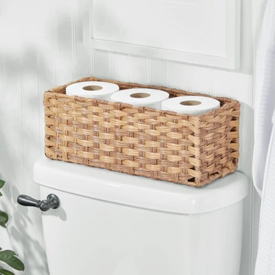 MDesign Woven Seagrass Toilet Tank Storage Basket For Bathroom 3 MDesign Woven Seagrass Toilet Tank Storage Basket For Bathroom