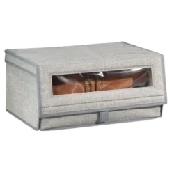 MDesign Stackable Fabric Closet Storage Shoe Box - Large -Baxton Studio Store GUEST 46b3c38d 9735 4817 99e5 e29979322904