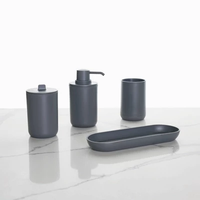 4pc Cade Bath Accessories Set Charcoal - IDESIGN 4 4pc Cade Bath Accessories Set Charcoal - IDESIGN - Image 2