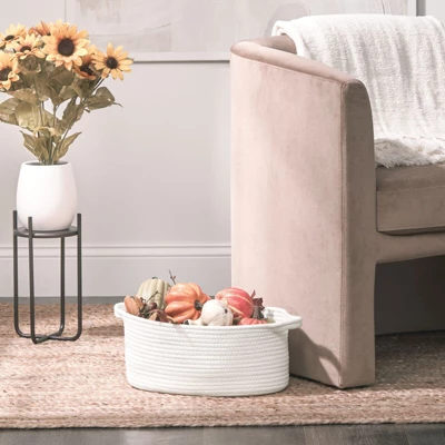 MDesign Casual Woven Cotton Rope Bathroom Basket With Handles, Set Of 3 4 MDesign Casual Woven Cotton Rope Bathroom Basket With Handles, Set Of 3 - Image 2