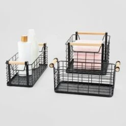 Wire Natural Wood Handles Milk Crate - Brightroom™ -Baxton Studio Store GUEST 4a155be8 99e8 4d0e bd95 eeeb004429f9