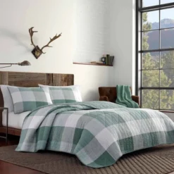 Boulder Plaid Reversible Quilt & Sham Set - Eddie Bauer