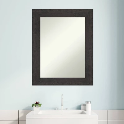 24" X 30" Non-Beveled Rustic Plank Espresso Bathroom Wall Mirror - Amanti Art 10 24" X 30" Non-Beveled Rustic Plank Espresso Bathroom Wall Mirror - Amanti Art - Image 8