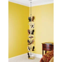 Whitmor Floor To Ceiling Shoe Spinner Silver 10 Whitmor Floor To Ceiling Shoe Spinner Silver -Baxton Studio Store GUEST 4b6ac227 39ed 401b 85de 1a49a4e857ea
